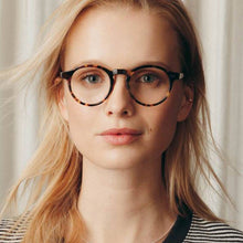 Load image into Gallery viewer, Anti Blue Light Round Men Glasses Frame Women Retro Metal Rice Nail Leopard Optics Spectacles Frames Prescription Eyeglasses