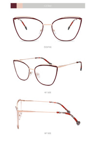 Metal Glasses Frame Women Cat Eye Myopia Computer Eyeglasses Frame  Lady Stylish Eyewear High Quality MS3535