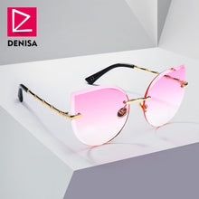 Carica l'immagine nel visualizzatore di Gallery, Moda blu occhiali da sole senza montatura donne 2022 UV400 lusso aviazione signore occhiali da sole occhiali tonalità zonnebril dames