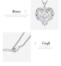 Load image into Gallery viewer, Women Silver Color Necklace Embellished with Crystals from Swarovski Necklace Angel Wings Heart Pendant Valentines Gift