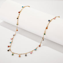 Load image into Gallery viewer, Single Layer Color Crystal Beads Pendant Clavicle Chain Necklace Women Boho Necklace Fashion Jewelry on the Neck