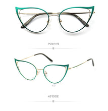 Load image into Gallery viewer, Optical Fashionable Women&#39;s Prescription Glasses Luxury Brand Fake Glasses Cat Eye Female Round Eyeglasses With Frame YINSQER