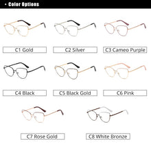 Carica l'immagine nel visualizzatore di Gallery, Ralferty Vintage Eyeglasses Women'S Frame Cat Eye Glasses Female Grade Glasses No Diopter Spectacle Frames For Myopia