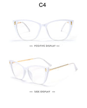 Load image into Gallery viewer, Cat Eye Glasses Frames Women Anti Blue Light Computer Eyeglasses Womens Clear Optical Spectacles Unique Frame Design