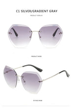 Load image into Gallery viewer, 2022 New Fashion Brand Design Vintage Rimless Pilot Sunglasses Women Men Retro Cutting Lens Gradient Sun Glasses Female UV400
