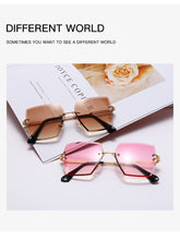 Carica l'immagine nel visualizzatore di Gallery, Occhiali da sole senza montatura di nuova moda Occhiali da sole di marca di lusso da donna Occhiali da sole quadrati in metallo UV400 Shades Eyewear Oculos Gafas de sol 