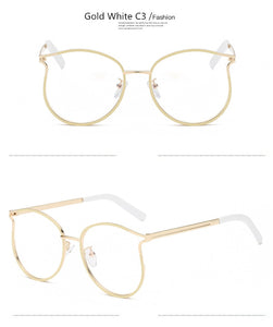 Cat Eye Glasses Frames Women Fake Eyeglasses for Ladies Transparent Eyewear Myopia Frame
