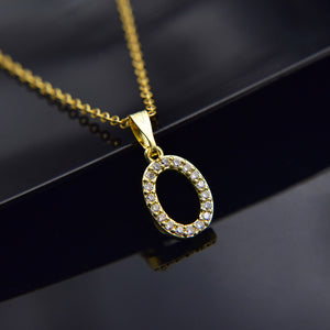 Cubic Zircon Alphabet Pendants Gold Silver Color Copper Mini A-Z Letter Pendant Necklace Shinning 26 Initial Collares Jewelry
