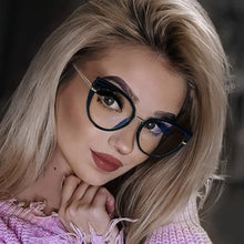 Load image into Gallery viewer, Cat Eye Anti Blue Light Optical Glasses Women Prescription Myopia Eyeglass Frame Ladies Clear Computer Glasses