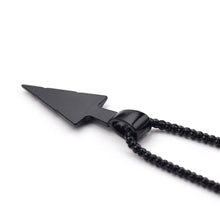 Carica l&#39;immagine nel visualizzatore di Gallery, Men&#39;s  Design Matte Black Long Necklace with Arrow Pendant Jewelry Chain Hip Hop Punk Rock Christmas Halloween Gift For Men Wome