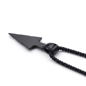 Men's  Design Matte Black Long Necklace with Arrow Pendant Jewelry Chain Hip Hop Punk Rock Christmas Halloween Gift For Men Wome
