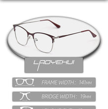Load image into Gallery viewer, Vintage rectangle cat eye optical prescription metal eyeglasses frames diopters clear fake glasses women vintage