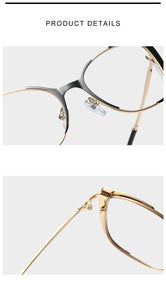 QPeClou Unique Vintage Cat Eye Glasses Women  Retro Metal Cateye Eyeglasses Frames Female Clear lens Optical Oculos Gafas