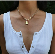 Load image into Gallery viewer, Punk Simple Padlock Pendant Necklace Hip Hop Lock Necklaces for Women Gold/Silver Color Chunky Necklace Chain on the Neck