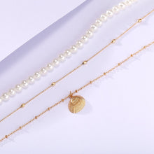 Load image into Gallery viewer, Vintage Pearl Necklaces For Women Fashion Multi-layer Shell Knot Pearl Chain Necklace 2020 NEW Coin Cross Choker Jewelry