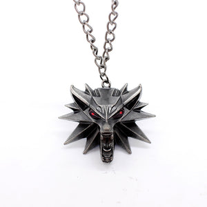 Wizard 3 Wild Hunt Game pendant necklace Geralt animal metal link chain wolf head necklace steam 1 bag 1 card original quality