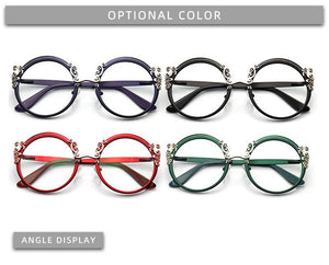 Retro Round Metal Prescription Eyeglasses Frames Luxury Brand Design Clear Glasses Women Fashion Customizable Diopters Glasses