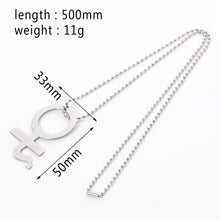 Carica l&#39;immagine nel visualizzatore di Gallery, 100% Stainless Steel Female Symbol Internet Girl She Devil Igirl Choker Necklace for Women Heavy Gothic Streetwear Chain Jewelry