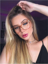 Load image into Gallery viewer, anti blue light glasses Transparent Square Optical computer glasses women Brand blue light  Big frame Clear Cat eye women&#39;s