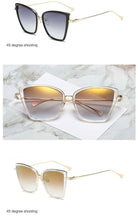 Load image into Gallery viewer, 2022 Cat Eye Sunglasses Women Brand Designer Alloy Sun Glasses Vintage Metal Female Glasses Oculos Feminino Gafas De Sol UV400