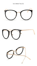 Load image into Gallery viewer, Transparent Glasses Frame Women Cat Eye Glasses Frames for Women Fake Eyeglasses Frames Metal Optical Frame for Womens