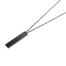 Load image into Gallery viewer, New Black Rectangle Pendant Necklace Men Trendy Simple Stainless Steel Men&#39;s necklace collana Kolye Bijoux Collar collier homme