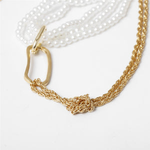 Punk Unique Imitation Pearl Chain Necklace for Women Wedding Steampunk 2020 Gothic Twisted Chunky Thick Choker Necklace Jewelry
