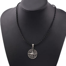Load image into Gallery viewer, Gothic Round Compass Pendant Necklace For Men Vintage Punk Rock  Talisman Jewelry Necklace Nordic Amulet Runes Pendant