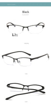 Carica l&#39;immagine nel visualizzatore di Gallery, Women Half frame Finished Myopia Glasses Lady Anti-blue light Prescription glasses Men Business Nearsighted Eyewear -1.5-2.0-2.5