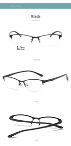 Women Half frame Finished Myopia Glasses Lady Anti-blue light Prescription glasses Men Business Nearsighted Eyewear -1.5-2.0-2.5