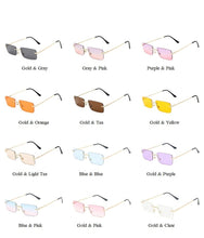 Load image into Gallery viewer, Rimless Alloy Small Square Sunglasses For Women Vintage Ins Hot Gradient Clear Sun Glasses Female Uv400 Shades Hip Hop Eyewear