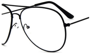 Ttransparent women's glasses pilot glasses black frame  Spectacle Frame Clear Lens Fake Glasses feminino oculos eyeglasses