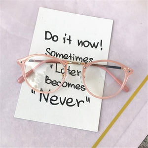 Round Glasses Frames Men Women Vintage Transparent Optical Eyeglasses Frames Black Pink Clear Lens Spectacles Eyewear