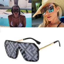 Load image into Gallery viewer, futuristic ff sunglasses women 2022 uv400 big rectangle fashion ff logo sunglasses oversized festival oculos de sol feminino