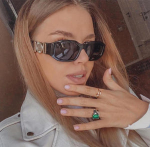 New Irregular Frame For Women Mem Fashion Sunglasses Luxury Black Pink Retro Glasses