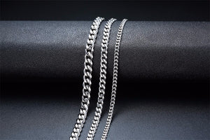 CUBAN LINK 3 TO 7 MM  STAINLESS STEEL NECKLACE FOR MEN CHOKER JEWELRY