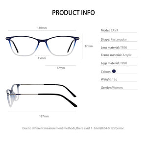 OCCI CHIAR Cat Eye Blue Light Glasses Frame Women Computer Glasses Decorative Myopia Prescription Eyeglasses Frames Fake Eyewear