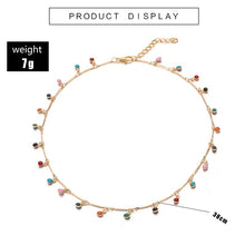 Load image into Gallery viewer, Single Layer Color Crystal Beads Pendant Clavicle Chain Necklace Women Boho Necklace Fashion Jewelry on the Neck