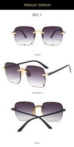 Moda nuovo designer di marca occhiali da sole quadrati senza cornice moda donna metallo senza montatura lenti sfumate occhiali da sole femminili Oculos 2022 