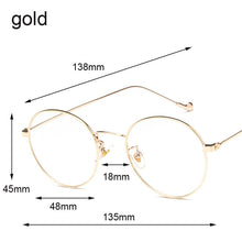 Load image into Gallery viewer, Computer Glasses 2022 Spectacle Frames Anti Blue Light Goggles Metal Eyeglasses Frame Women Round Clear Lens Fake Glasses