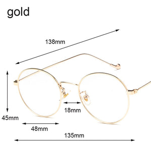 Computer Glasses 2022 Spectacle Frames Anti Blue Light Goggles Metal Eyeglasses Frame Women Round Clear Lens Fake Glasses