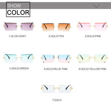 Load image into Gallery viewer, Fashion Popular Rimless Rectangle Sunglasses Women Men Shades Alloy Glasses UV400 O264