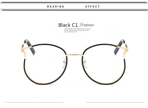 Cat Eye Glasses Frames Women Fake Eyeglasses for Ladies Transparent Eyewear Myopia Frame