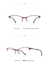 Load image into Gallery viewer, Women Cat Eye Glasses Half Frame Ladies Fashion Trending Eyewear Myopia Prescription Optical Eyeglasses