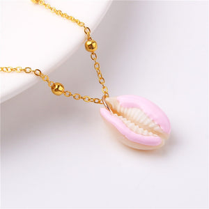Conch Shell Necklace Sea Beach Shell Chain Pendant Necklace For Women Collier Femme Shell Cowrie Summer Jewelry Bohemian