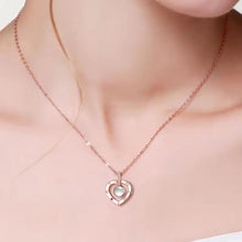 Load image into Gallery viewer, 100 Languages Love Necklace Heart Pendant Wedding Romantic I Love You Projection Necklace for Women Girl Friend Ladies Gifts