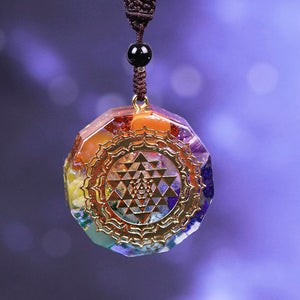 Orgonite Pendant Sri Yantra Necklace Sacred Geometry Chakra Energy Necklace Meditation Jewelry