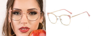 2022 New Fashion Oversized Cat Eye Glasses Frame Women Brand Optical Anti-blue Eyeglasses Female Oculos Feminino Spectacles