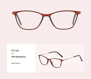 OCCI CHIAR Cat Eye Blue Light Glasses Frame Women Computer Glasses Decorative Myopia Prescription Eyeglasses Frames Fake Eyewear