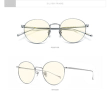 Load image into Gallery viewer, Pure Titanium Anti Blue Light Blocking Glasses for Women Retro Round Eyeglasses Men  New Vintage Optical Eyewear